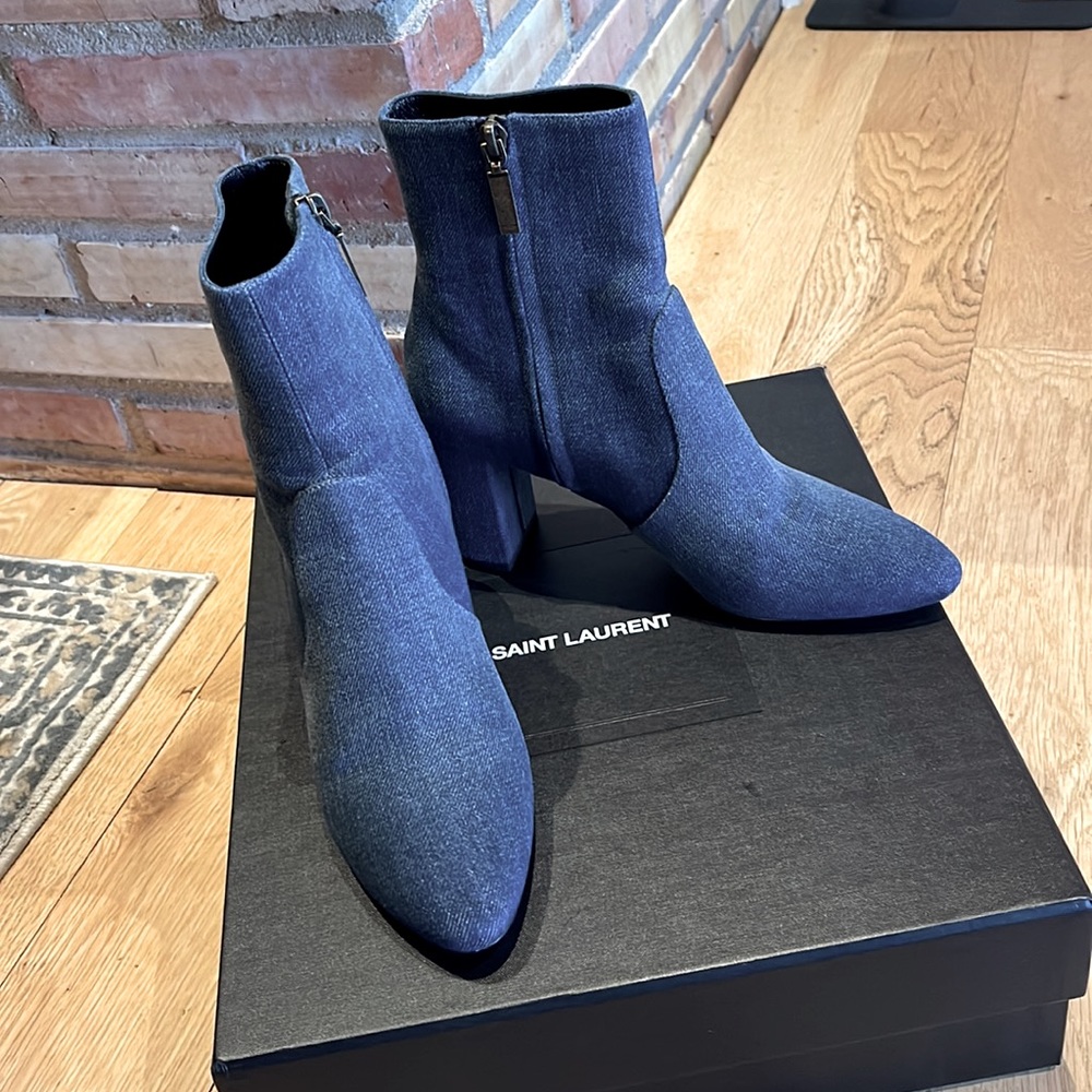 Like New Saint Laurent Denim Boots
